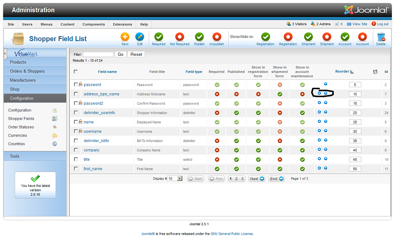 VirtueMart Backend