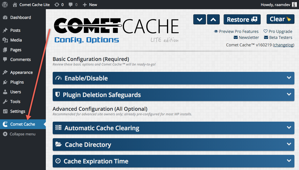 comet cache