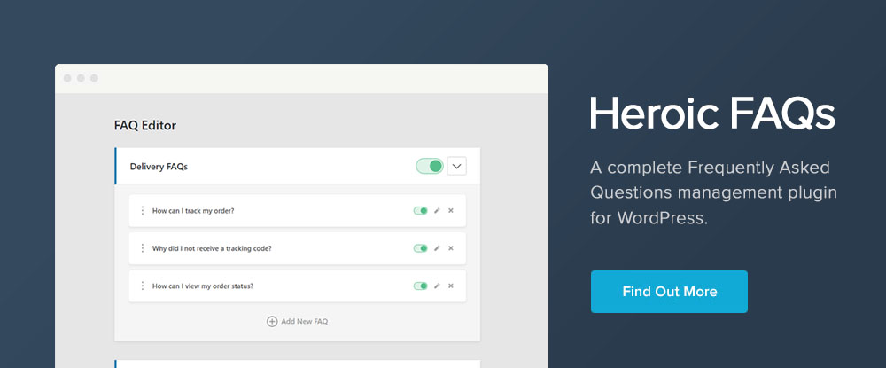 Heroic FAQs WP Tool